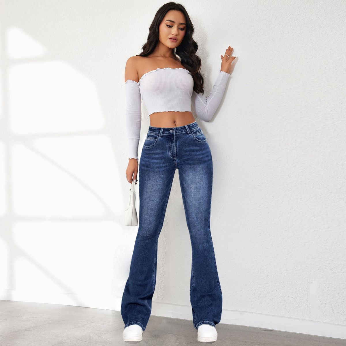 Women's Clothing Summer New Retro Washed Stretch Trousers Jeans_ecoleips.com