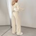 Women's Solid Color Two Piece Set Pullover Sweatshirt & Casual Pants Autumn/Winter Combo European & American Fashion Bestseller_ecoleips.com