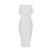 TK Popular Summer New Models, Women's Solid Color Short-sleeved Long Casual Dress_ecoleips.com
