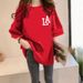Women's White round Neck T-Shirt Short Sleeve Loose Fit mid Length Versatile Spring Summer Top for Students_ecoleips.com