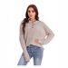 Annual Sweater For Autumn/Winter Season, Featuring Buttoned Round Collar Design, Loose-Fitting Casual Women's Garment_ecoleips.com