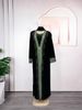 New Muslim Dress Fashion Slim Fit Rhinestone Long Sleeve Robe Two-Piece Set_ecoleips.com