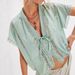 's Best-selling Cross-border European And American Fashion Women's Casual Short-sleeve V-neck Lace-up Lace_ecoleips.com