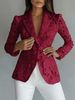 Women's Clothing Elegant Lace Trim V-Neck Blazer For Women - Sheer Mesh Dressy Casual Jacket_ecoleips.com