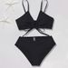Women's Clothing Solid Color Lace Up Sexy Bikini Swimsuit_ecoleips.com