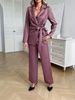 Women's Autumn And Winter Satin Solid Color Bathrobe Set_ecoleips.com