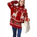 Festive Snowflake Knit Christmas Sweater – Cozy Red Pullover With Jacquard Design For Women (XS-XL)_ecoleips.com