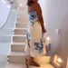Women's Clothing Printed Halter Neck Top Shorts Two Piece Suit_ecoleips.com