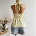 Women's Clothing New Sexy V Neck Backless Halter Neck Tank Top Sleeveless Summer Jacquard Top_ecoleips.com