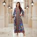 Fashionable Long Robe for Women Versatile plus Size Loose Printed Dress Muslim Clothing Full Length Elegant Gown_ecoleips.com