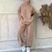 Women's Clothing Hot Selling Cross Border Autumn/Winter Women's Fashion Casual Solid Color Round Neck Long Sleeve Fashion Sports Suit Versatile_ecoleips.com