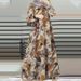 Women's Clothing Casual Fashion Temperament Round Neck Rear Zipper Elegant Swing Long Dress_ecoleips.com