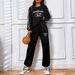 Women's Casual American Style Crew Neck Sweatshirt Trendy Printed Loose Fleece Lined Tracksuit 9019 Print_ecoleips.com