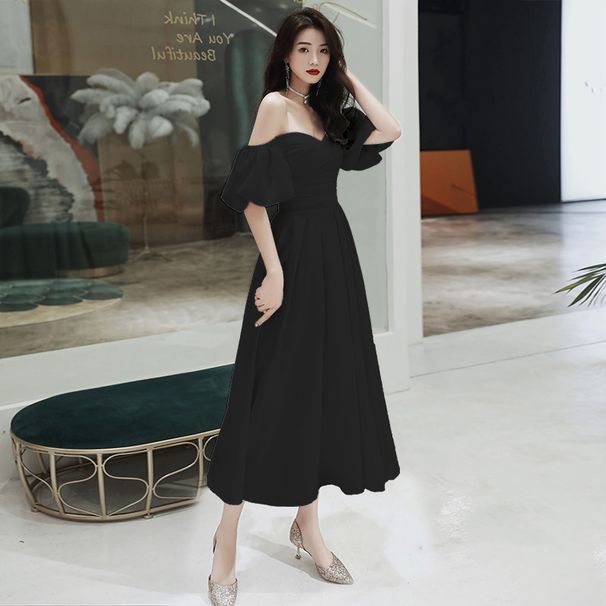 Women's White Evening Gown Elegant Off-the-Shoulder Dress Sophisticated Banquet Wear Suitable For Everyday And Birthday Occasions New_ecoleips.com