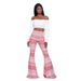 K Fashion Pattern Printed Women's Micro Flared Pants With Flared Pants_ecoleips.com