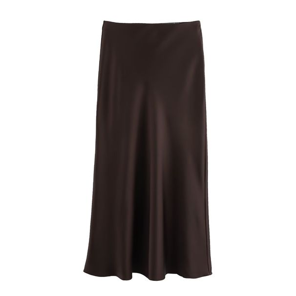 Verve 2025 Autumn New Women's Fashion Silk Satin Texture High Waist Skirt8632845 515_ecoleips.com