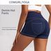 Women's Clothing Denim Yoga Shorts Women's High Waist Hip Lifting Slimming Sports Casual Pants Running Fitness Three Quarter Pants_ecoleips.com