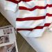 Women's Clothing Elegant Striped V-Neck T-Shirt For Women Ice Silk Knit Short-Sleeved Top Summer Autumn Style_ecoleips.com