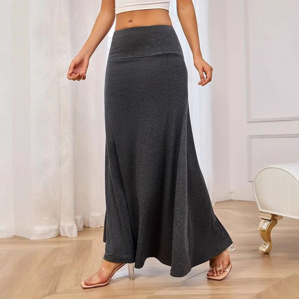 Summer New Women's Knitted Solid Color Skirt Fashion Clothing_ecoleips.com