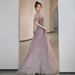Elegant Luxurious Sequined French Style Evening Gown New Style for Art Exams Perfect Banquets Annual Meetings Ideal Emcees Women's Party Wear_ecoleips.com
