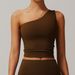 Women's Clothing Cloud Sense Oblique One Shoulder Waist Yoga Vest Quick Drying Sports Shaping Underwear Running Fitness Vest Female_ecoleips.com