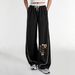 Women's Wide Leg Pants Paris Eiffel Tower Print Trendy Street Style English Pattern Casual Formal Polyester Spring/Autumn Summer_ecoleips.com
