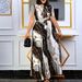 Women's Short-sleeved Printed Pleated Straps Long Skirt Plus Size_ecoleips.com