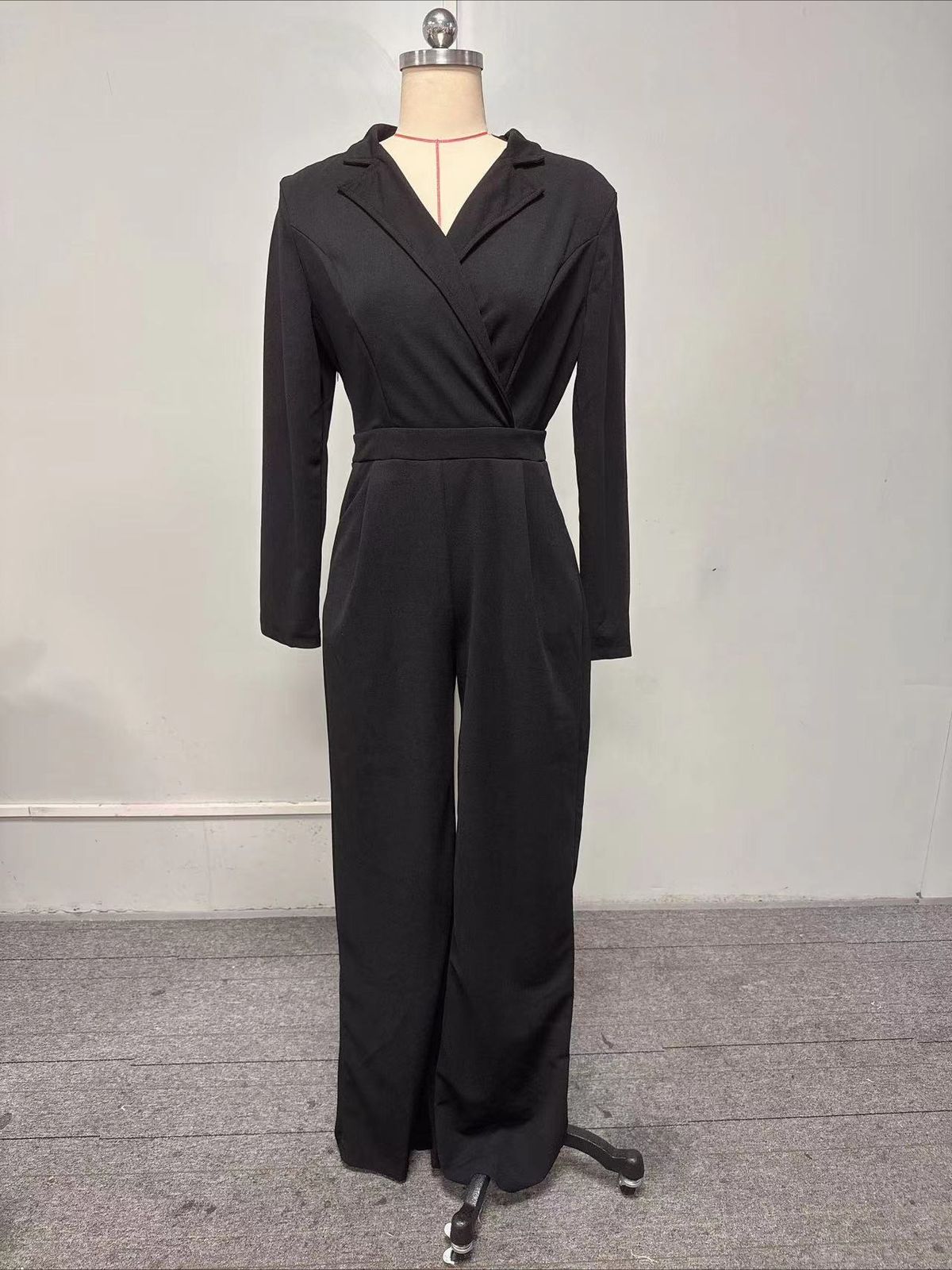 K New Jumpsuit With Slanted Collar And Mid Waist Temperament For Commuting_ecoleips.com