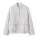 Sequin-Trimmed Stand Collar Jacket – Trendy 3-Color Disco Glam Outerwear For Women (White/Black/Gold, XS-L) | Versatile Streetwear & Party Wear_ecoleips.com