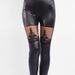 K New Sexy Leather Pants, Women's Lace Embroidered Leather Pants, Patchwork Cropped Pants_ecoleips.com