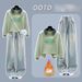 Fashion Denim Patchwork Polo Collar Sweatshirt With Retro Drawstring Jeans Set – Casual Streetwear Outfit For Men & Women_ecoleips.com