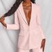 Professional Set In Solid Color Healthy Fabric, 2024 Spring Autumn New Women's Fashion European And American_ecoleips.com