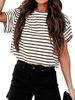 Tankaneo Women Short Sleeve Cropped T-Shirts Crew Neck Loose Crop Tops Summer Casual Drop Shoulder Basic Tees_ecoleips.com