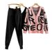 Fashion Slimming Letter Knit Set For Women, Autumn Winter Casual Fashionable Women's Three-Piece Set,_ecoleips.com