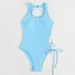 Women's Sexy Scoop Neck One-Piece Swimsuit Solid Color Triangle Tie Beach Bathing Suit Women's Clothing_ecoleips.com