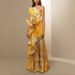 Vintage French Style One Shoulder Printed Waist Cinched Dress Elegant Temperament Casual Vacation Summer Dress For Women_ecoleips.com