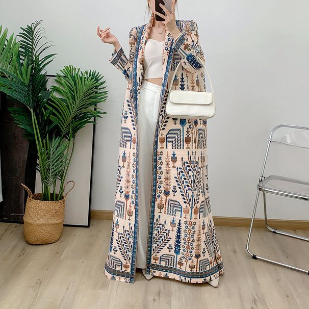 Muslim Clothing Long Fashion Elegant Cardigan 024 New Pleated Dress Robe_ecoleips.com