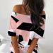 Women's Geometric Print Casual Fashion Two-Piece Ensemble T-Shirt And Skirt Set plus Size Available_ecoleips.com