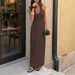 Y2K Halter Neck Deep V Neckline Bodycon Mini Dress, Sexy Casual Vacation Summer Dress For Women_ecoleips.com