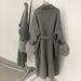 Women's Clothing Luxury Double-Faced Wool Coat Cashmere Blend With Fox Fur Cuffs, Elegant Loose Fit, Long & Short Styles (Grey, Beige, Oatmeal)_ecoleips.com