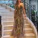 Cross-border 2026 European And American Spring/Summer New Mesh Printed Strap INS Vacation Casual Flared Dress For Women_ecoleips.com