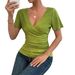 European And American New 2026 Summer Intellectual Style Elegant Buttoned Pullover V-Neck Slim Fit Women's_ecoleips.com