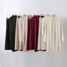Women's 3D Knit Pullover Top & Wide Leg Pants Set - Elegant Office Casual Outfit With Embroidery Detail, Polyester Comfort Fit_ecoleips.com