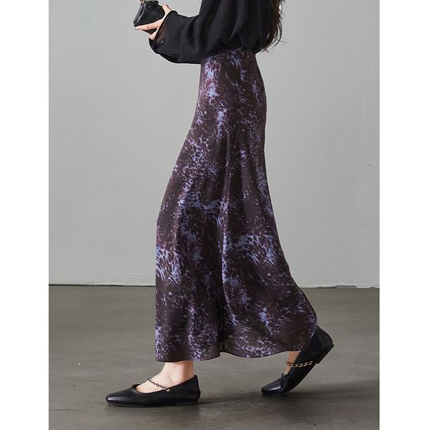 Verve Counter Quality 2025 Spring New Fashion Elegant High Waist Slimming Printed Leopard Print Midi Skirt For Women_ecoleips.com