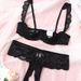 Aria Basics Three-piece European And American Style Sexy Lingerie Independent Station Manufacturer Supply Women's Set_ecoleips.com