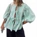 Women's Clothing Sweet Casual Strap Round Neck Puff Sleeve Versatile Shirt_ecoleips.com