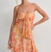 Foreign Trade Source Cross-Border European And American New Sexy French Print Semi-Transparent Floral Strapless A-Line_ecoleips.com