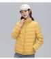 Women's Lightweight Short Down Jacket With Stand Collar, 90% White Duck Down Filling, Slim Fit Casual Coat For All Seasons_ecoleips.com