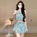Women's Floral Print Two Piece Swimsuit Set Slimming Flattering Professional Hot Springs Youthful Conservative Design_ecoleips.com