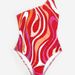 One Piece Bikini Striped Position Print Women's Swimwear American Style New Fashion_ecoleips.com